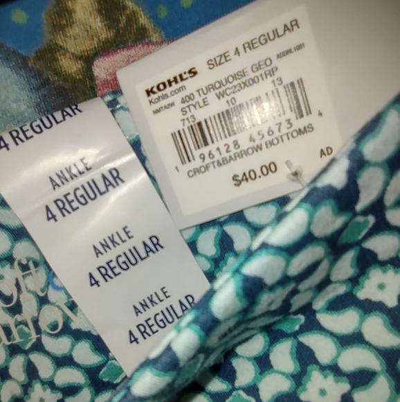 NWT Teal Pant by Croft & Barrow Pants - Picture 3 of 9